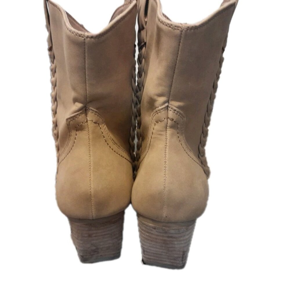 Dolce Vita Koolson Western Faux Leather Cowgirl Rodeo Booties Size 9 Tan - Picture 5 of 11